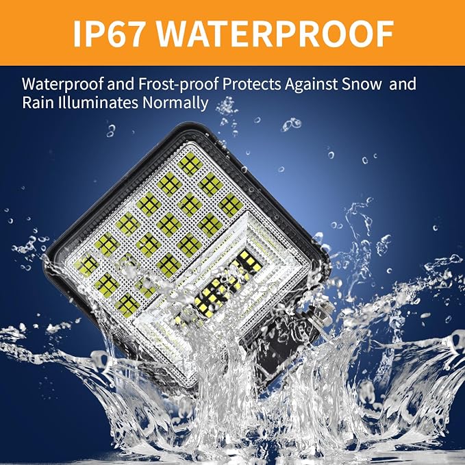 4 inch LED Pods, 126W LED Work Light, 12V 24V Waterproof Fog Light, Off Road Lights for Tractor Truck ATV UTV RV RZR Boat Pickup Golf Cart Trailer Crane Wheeler, 20Pcs, Square
