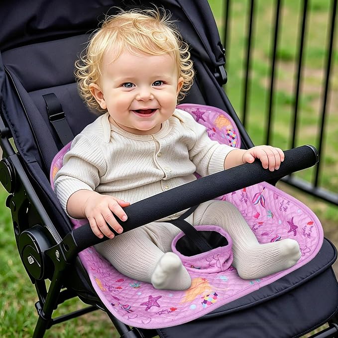 Car Seat Protector Cover, Waterproof Soft Piddle Pads for Toddlers Carseat, Travel-Friendly Universal Washable Potty Training Protector for Spills, Nappy Leaks (Mermaid, 2 Pack)