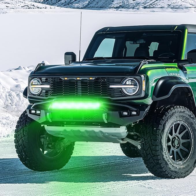 Nilight 20 Inch LED Light Bar Green Triple Row 420W Spot Flood Combo Off Road Driving Fog Fishing Hunting Emergency Safety Lighting for UTV Pick-up Van Boat Tractor