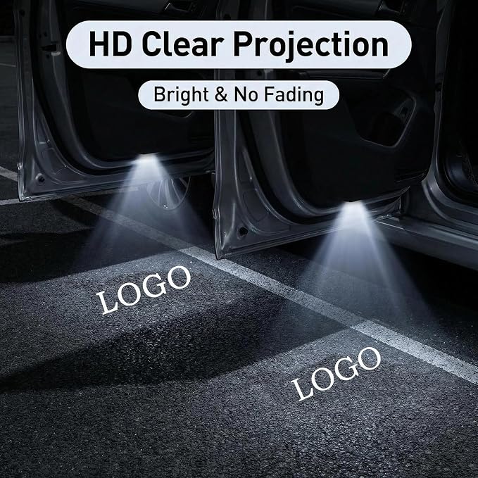 4Pcs HD LED Car Door Lights Logo Projector Compatible with A3/A4/A5/A6/A7/A8/Q3/Q5/Q7/R8/TT/RS/S3/S4/S5/S6,Ultra-Bright Ghost Shadow Puddle Lights,OEM Style Door Lights