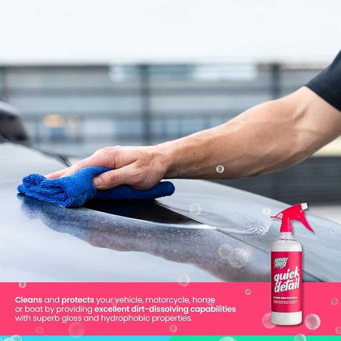 Undrdog Quick Detail, Hydrophobic, Water-Based Cleaner, Spray Wax, Quick Shine, Detail Spray For Vehicles, Motorcycles, Homes or Boats, Available in 16oz, 32oz (16oz)