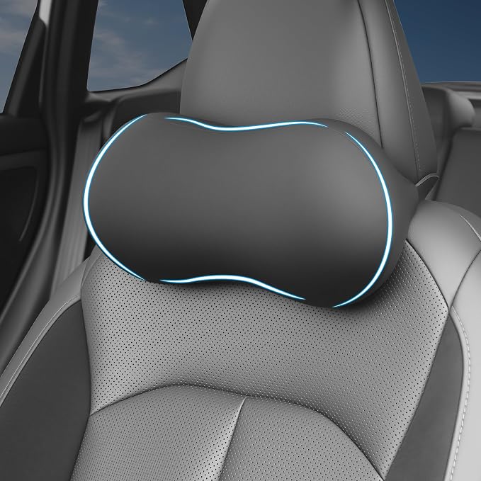 Car Headrest Pillow for Neck Support Memory Foam Car Neck Pillow Universal Fit Head Rest Travel Pillow Car Pillow for Pain Relief While Driving Black 1pc