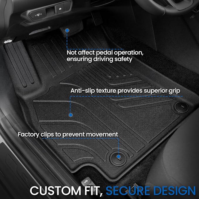 Floor Mats Set for 2025-2026 Kia K4 Sedan, All Weather TPE Floor Liners Trunk Mat Cargo Liner Door Sill Guards Accessories