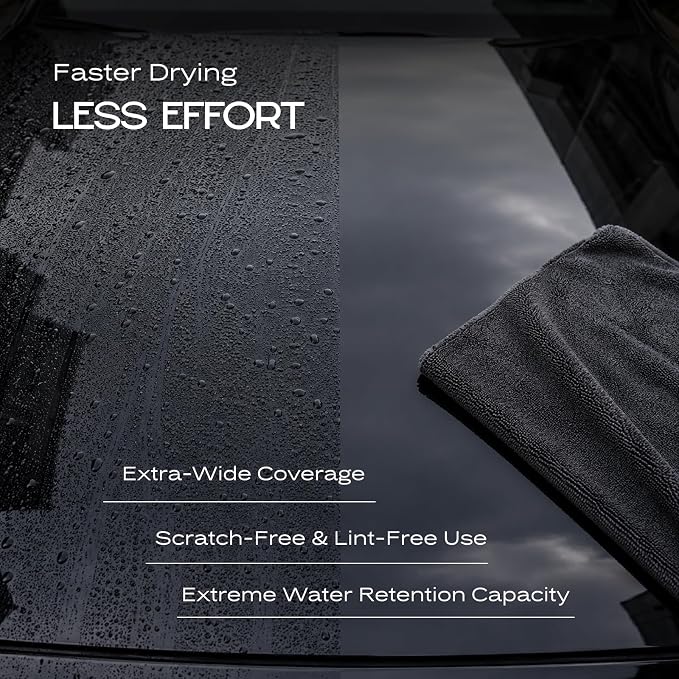 Premium Microfiber Car Drying Towel 28" х 36" 1300 GSM, Extra Large Absorbent Microfiber Towel for Cars, Trucks & SUVs, Lint Free Scratch Free Car Detailing Drying Cloth