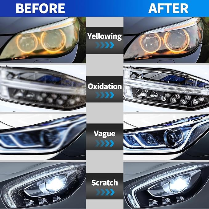 800g Headlight Restoration Refill Liquid, Car Headlight Lens Polish Repair Liquid, Headlight Polish Cleaner for Repair Yellowing, Scratches, Oxidation,Blurring