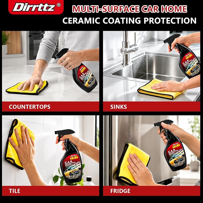Ceramic Coating for Cars, 16.91 Fl Oz Car Wax Coating Spray, Quick Detailer Spray Wax, Car Wax Spray for Hydrophobic Water Beading, Deep Gloss Shine & Paint Protection for Trucks, RVs & Boats