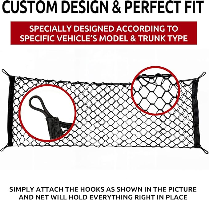 Envelope Style Trunk Mesh Cargo Net for Honda Odyssey 1995-2025 - Car Accessories - Premium Trunk Organizers and Storage - Cargo Net for SUV - Vehicle Carrier Organizer for Honda Odyssey