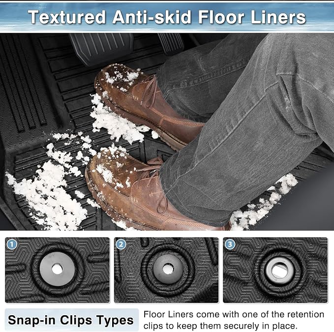 Mixsuper GR86 Floor mats-Floor mat for Toyota GR86 2022 2023 2024 2025 2026,All Weather TPE Rubber Floor Liners Protection for GR86 Accessories,2 Row Anti-Slip Car Mats, Black