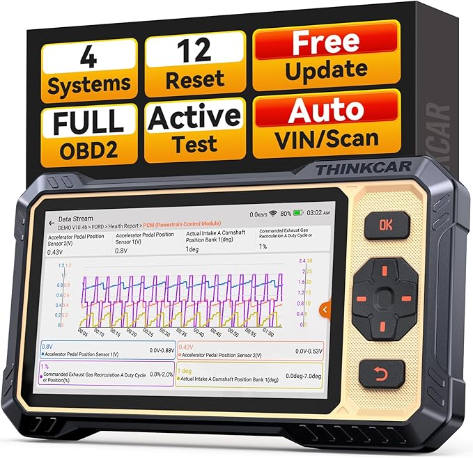 THINKCAR Scanner THINKSCAN 662 OBD2 Scanner Diagnostic Tool, Engine/ABS/SRS/Transmission Bidirectional Scan Tool, Scanner for Car with Active Test,12+ Reset Car Scanner,CAN-FD&FCA,Free Lifetime Update