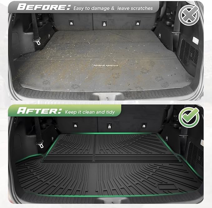 Cartist Cargo Liner for Toyota Highlander 2014-2019, All Weather Cargo Mats for Highlander Accessories, Heavy Duty TPE Trunk Mat, Car Accessories