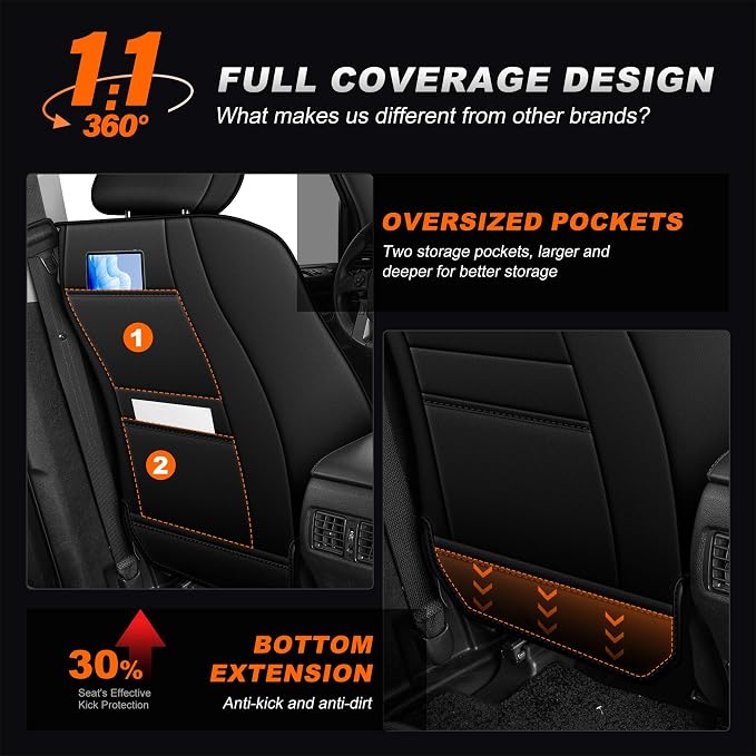 AOMSAZTO Custom Fit Seat Covers for Toyota 4Runner 2011-2024 | Full Set Waterproof Airbag Compatible Car Seats Cover for 4Runner Accessories Black&Gray (5 Seats Model Only)