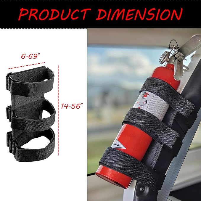 Fire Extinguisher Mount for Roll Bars - Roll Bar Fire Extinguisher Mount, Adjustable Car Trunk Fire Extinguisher Holder for Jeep Wrangler CJ YJ LJ TJ JK JKU JL JLU