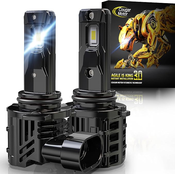 Cougar Motor 9006 Fog Bulbs, Non-Polarity Offroad Auxiliary Bulbs ATV UTV Quick Install Plug-N-Play, Pack of 2