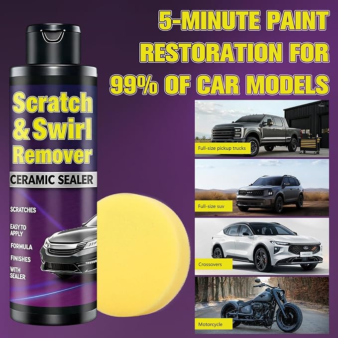Upgraded Car Scratch Remover Kit, Scratch Remover Wax for Vehicles, Universal Car Paint Scratch Repair, Polishing ＆ Rubbing Compound Paint Restorer, 9.2 fl.oz