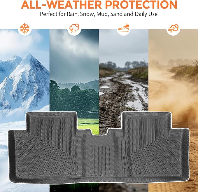 Floor Mats for Honda Civic 2006-2011 (for Sedan, Not for Coupe or Hybrid) | Custom Fit Heavy Duty TPE All Weather Protection, Waterproof Non-Slip Black (Two-Row Floor Mats & Cargo Liner)