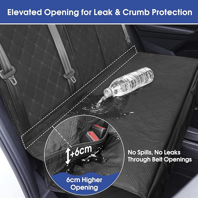 ALLANSING Upgraded 900D Heavy Duty Dog Back Bench Seat Cover, Car Seat Protector, Seatbelt & Armrest Compatible, Waterproof & Non‑Slip for Dogs & Kids, Fits Most Cars, SUVs & Trucks