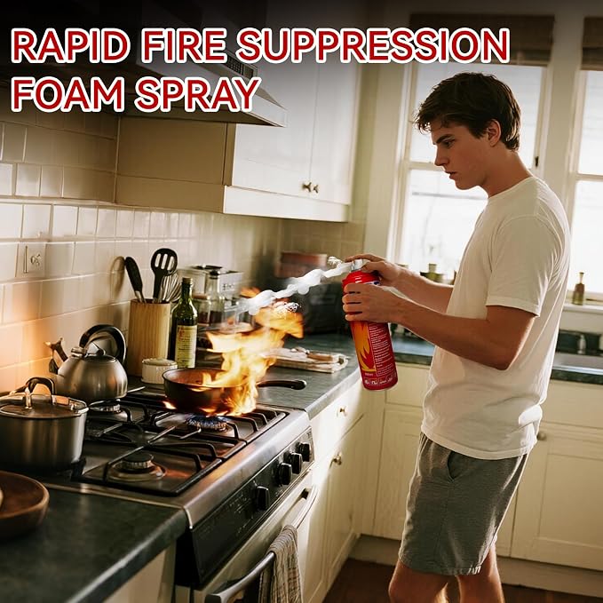 2/4-Pack Fire Extinguisher with Mount Brackets，Portable for Home Kitchen Car Boat，BBQ -Multi-Purpose Protection (4-Pack Fire Extinguisher)