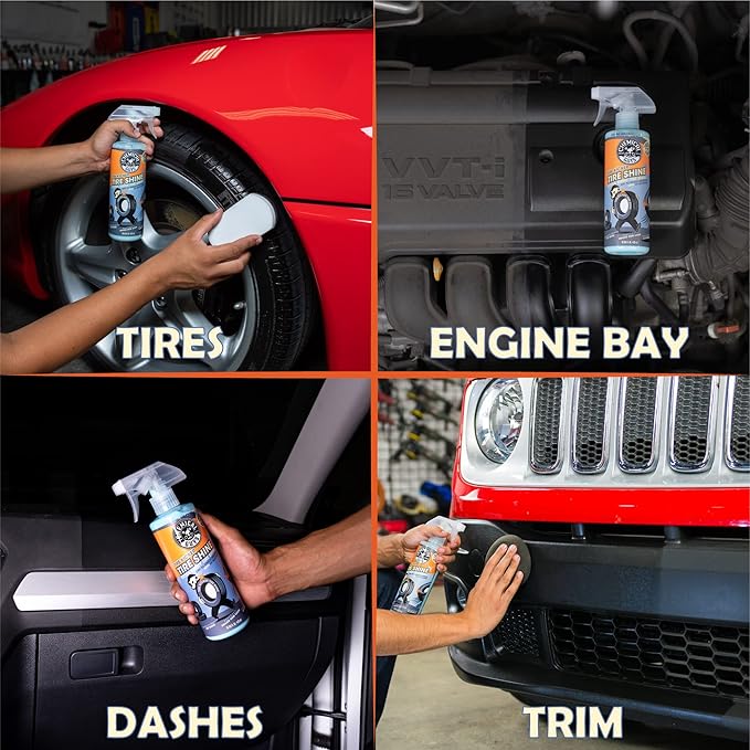 Chemical Guys, Tire Kicker Extra Glossy Tire Shine for Rubber, 1 Gallon | Sprayable dressing revives a deep wet look on tires, trim and bumpers, dries to the touch with no greasy sling
