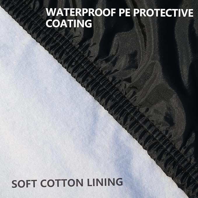 Tecoom Car Cover Waterproof All Weather, Car Covers for Automobiles with Zipper Door, Cotton Backing, Windproof Sun UV Hail Protector, Universal Fit for Sedan (201"-210")