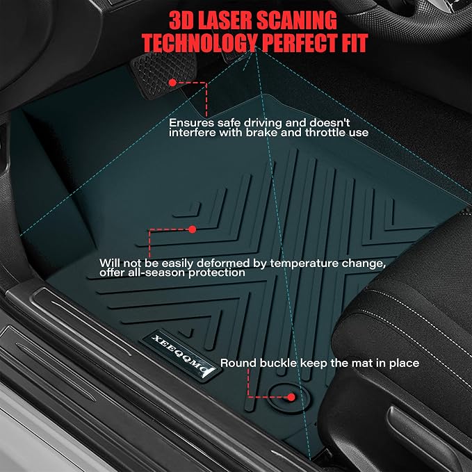 Floor Mats & Trunk Mat & Backrest Mat for 2022-2025 Pathfinder 7 Seats | All Weather TPE Rubber Cargo Liner Back Seat Cover 3rd Row for 2022-2025 Pathfinder 7 Seats Car Floor Liners Accessories