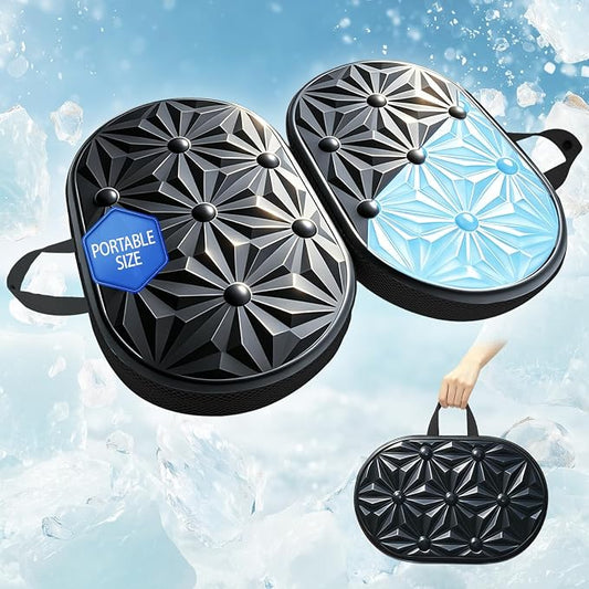Cooling Gel Enhanced Memory Foam Seat Cushion, Desk Chair Seat Cushion, Office Chair Cushions, Foldable Portable, Back Sciatica Coccyx Tailbone Pain Relief, Driving Car Airplane Wheelchair Bleachers