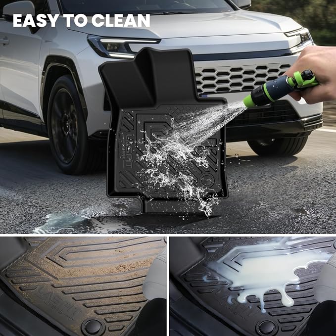 LASFIT Floor Mats & Trunk Mat & Backrest Mat for Toyota RAV4 2026 PHEV Plug-in Hybrid (Not Fit Hybrid. Not Fit Cargo with Subwoofer) RAV 4 All Weather TPE Custom Fit Automotive Car Liner Accessories