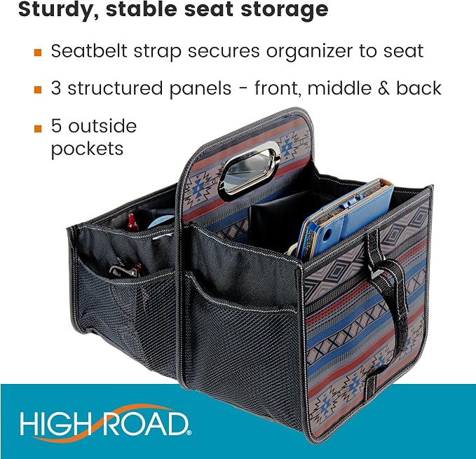 Car Caddy - Front Seat Organizer or Back Seat Organizer with Cup Holders | Front Seat Organizer for Adults and Backseat Car Organizer for Kids Keeps Car Seats Clutter Free