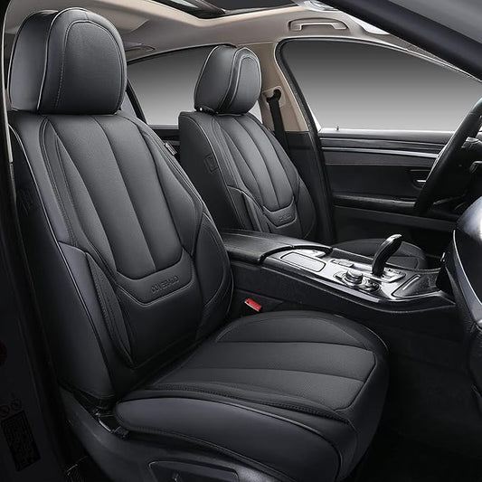 Coverado Car Seat Covers, Seat Covers for Cars, Waterproof Leather Auto Seat Protectors, Leather Car Seat Cushion, Car Interiors Accessories Universal Fit for Most Cars