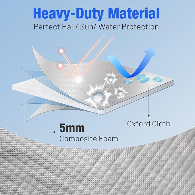 Favoto Hail Protector Car Cover Waterproof SUV Car Cover | Hail Snow Rain Protection Padded Outdoor Heavy Duty with Reflective Strips Full Exterior Cover Fit for SUVs up to 198"