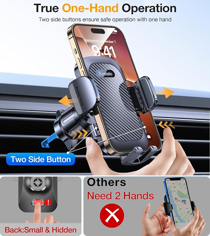 Romuto Phone Holders for Your Car Phone Holder Mount【Super Suction】Cell Phone Holder for Car Accessories for Women Men【360° Adjustable】Suction Phone Mount for Car, Window, Bathroom for iPhone Samsung