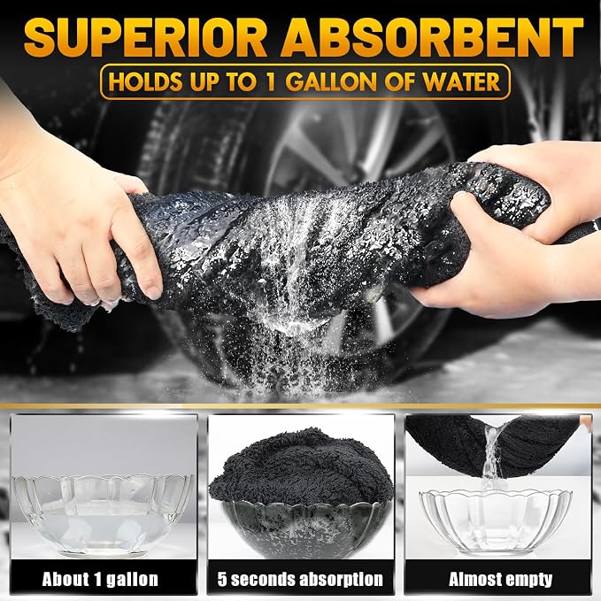 RBUGR Microfiber Towels for Cars, 2 Pack 1200GSM Car Drying Towel(24″x 36″), Dual Sided Drying Towels Car Detailing, Ultra Absorbent Car Cleaning Towel, No Streak, No Scratch, No Water Spots