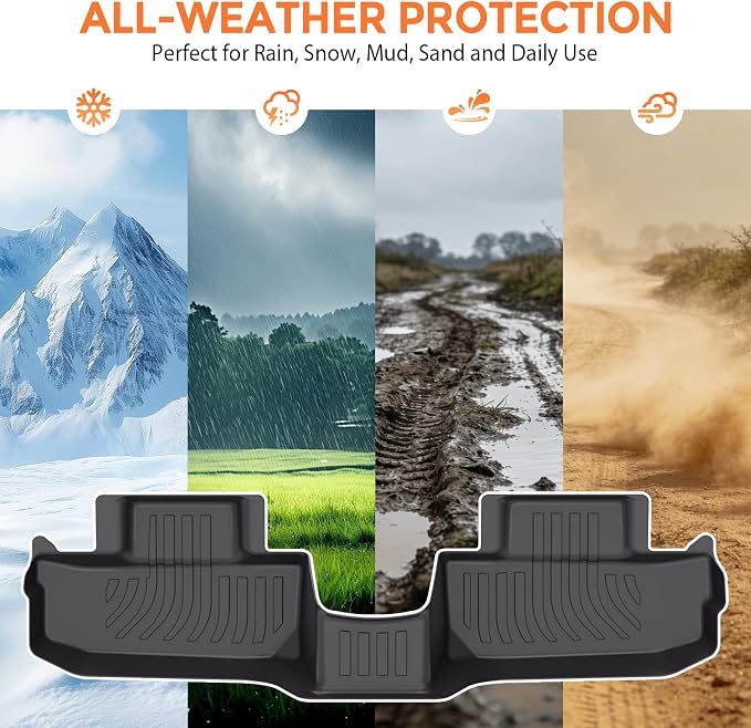 Floor Mats for Dodge Challenger RWD 2015-2023 | (Not for 3.6L V6 Engine Models or AWD),TPE All Weather Protection, Waterproof Black (Two-Row Floor Mats & Cargo Liner)