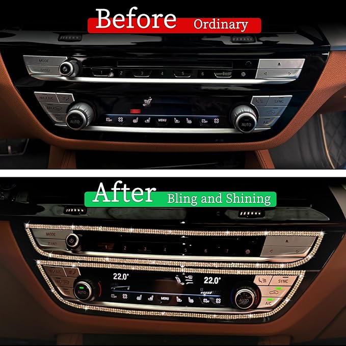TOMALL Bling Car Door Guard Crash Bumper Crystal Anti-Scratch Strip Sticker Crystals Car Door Bumper Protector Accessory DIY for Interior and Exterior Decoration Styling Accessories (Champagne)