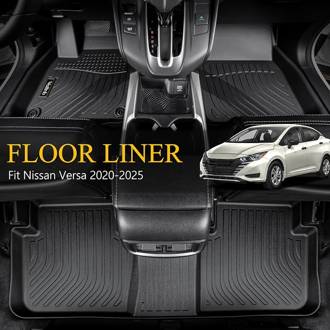 Wailtnb-Floor Mats Liner Fit for Nissan Versa 2020-2025 All Weather Liners Custom Fit Nissan Versa 2020-2025 Durable Accessories