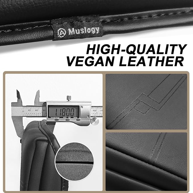 Muslogy Center Console Armrest Cover Fit for Nissan Frontier 2005-2021 & Xterra 2005-2015 Accessories, Comfort Armrest Pad Console Lid Cushion Vegan Leather 1-Inch Extra Thick