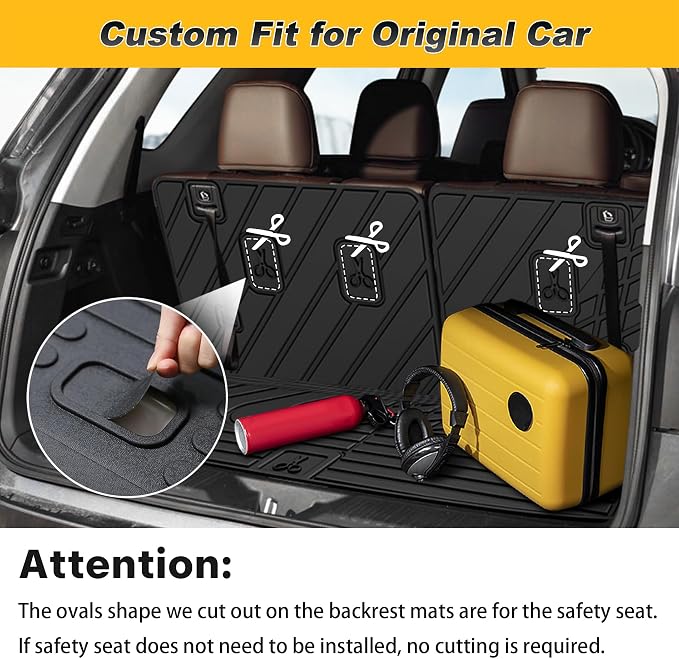 Original Cargo Mat Fit for Honda Pilot 2023-2026 | All Weather Protection Waterproof Trunk Mat with Back Seat Cover Pilot Accessories