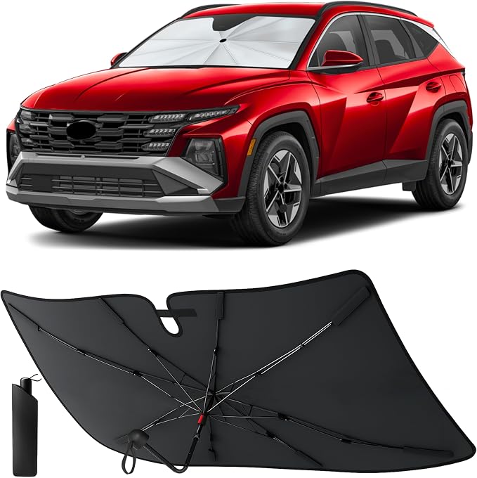 EcoNour Windshield Sunshade & Window Tint for Hyundai Tucson 2022 2023 2024 2025 2026 | Front Windshield Sun Shade UV Protection Heat Blocker | Foldable Car Sun Visor Interior Accessories