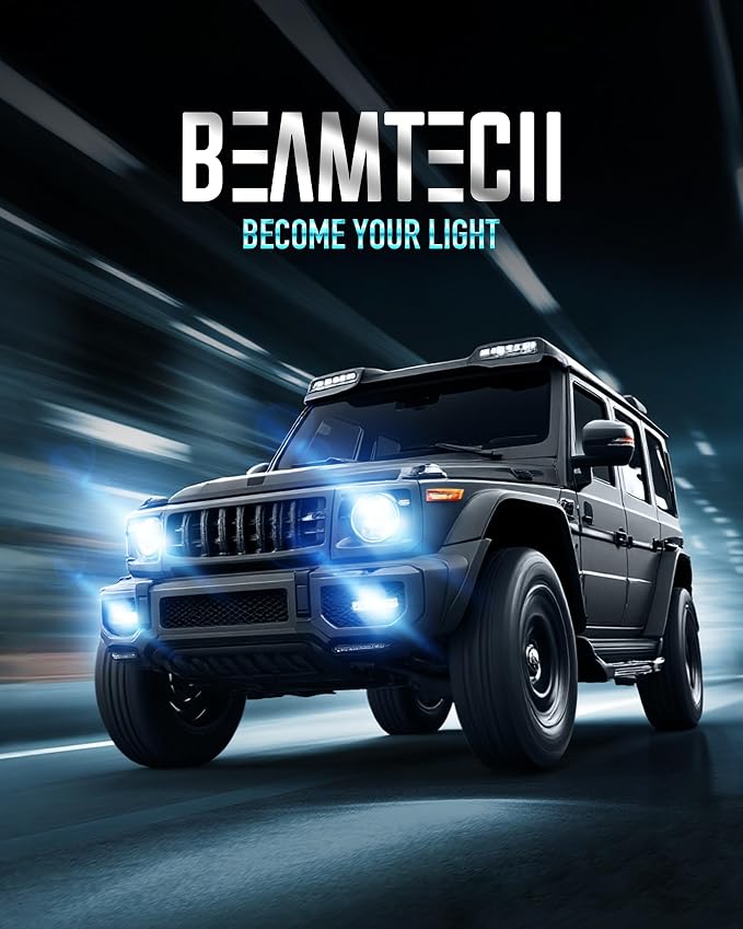 BEAMTECH 9012 Bulb, 800% Brighter High Speed Fan 6500K Xenon White, 2PCS | 9012/HIR2 Light bulbs, 50,000H Lifespan, 15,000RPM Turbo Fan, Liquid Cooling Tube, Aviation Aluminum Body