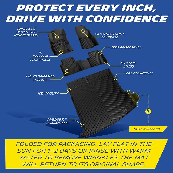 Michelin Floor Mats, All-Weather TPE Custom Fit Liner for 2025-2026 Subaru Forester Hybrid, Premier, Not Fit Gas & Wilderness