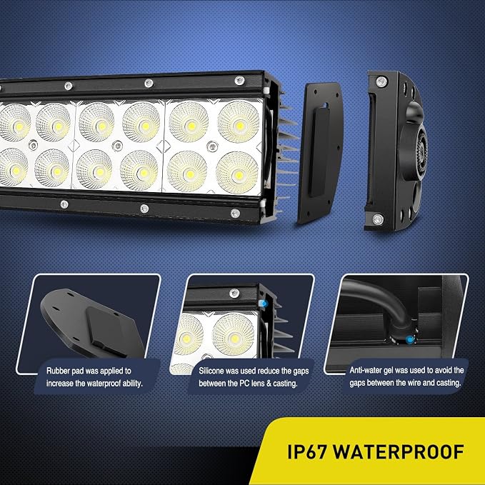 Nilight LED Light Bar 50Inch 288W 20100LM Curved Spot Flood Combo Driving Lamp Roof Bumper Off Road LED Work Lights Pods for Van Camper Wagon Car Pickup Golf Cart ATV UTV SUV Truck Boat 4x4