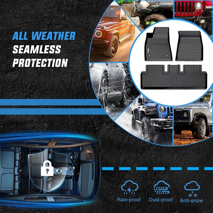 Nilight TPE Floor Mats for Tesla Model 3 2020 2021 2022 2023,All Weather Custom Fit Heavy Duty Floor Liners