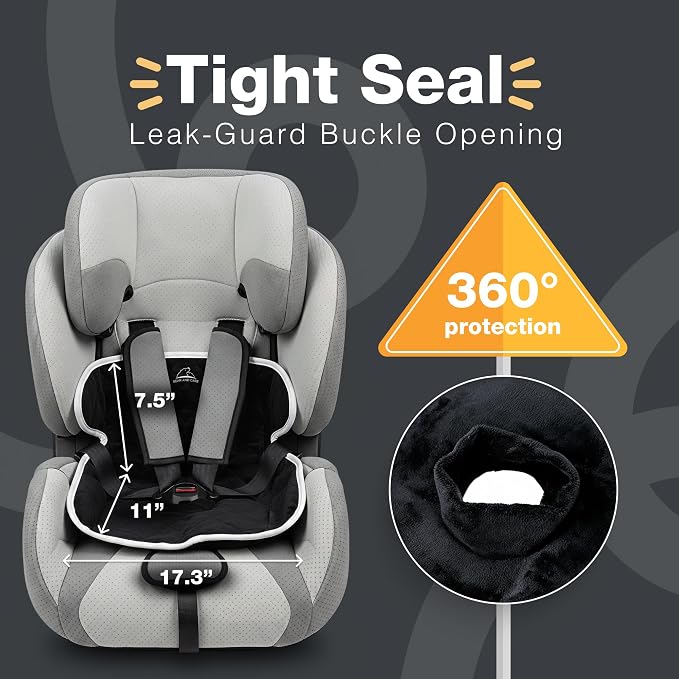 Bear and Care - Piddle Pads - Strollers, Bouncers & Car Seat Pad, Waterproof & Machine-Washable Cover on Car Potty for Toddler Toilet Training (Black, Pack of 1)