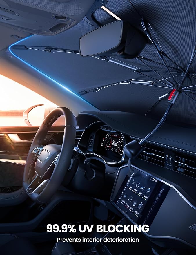 Car Windshield Sunshade Umbrella for RAV4 - Lamicall 2026 Foldable Car Windshield Sun Shade Cover, 5 Layers UV Block Coating, Front Window Heat Insulation Protection, for RAV 4 (2019-2025) Windshield