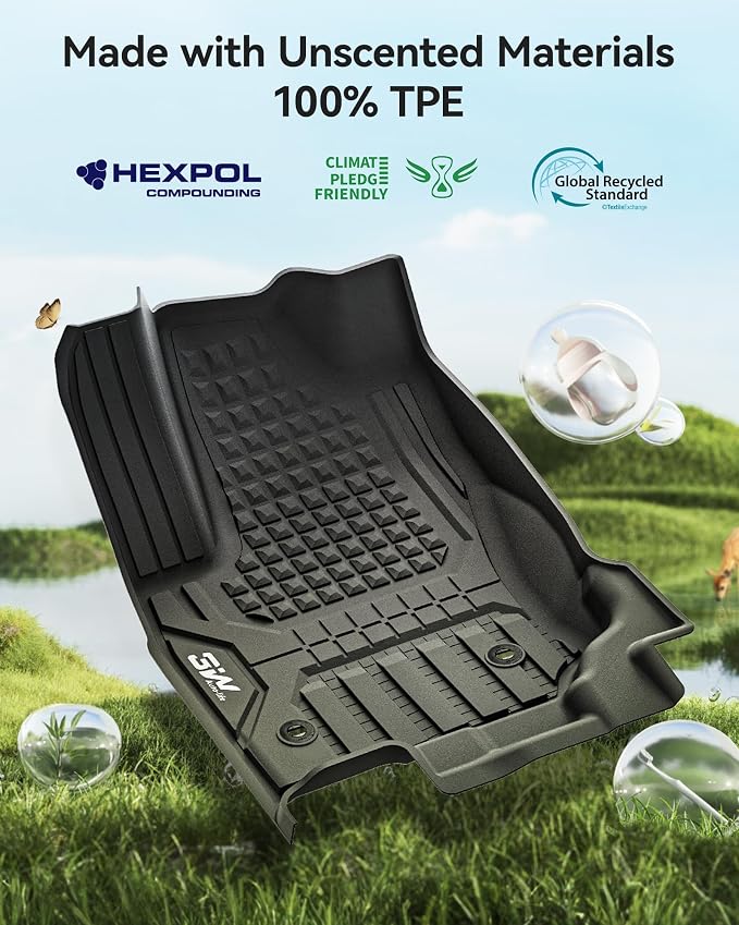 3W Floor Mats for Toyota 4Runner 2025 2026 5 Seats(Not fit Hybrid), All Weather TPE Custom Fit Floor Liner & Trunk Mat & 2nd Row Under Seat Mat & Backrest Mat for 4 Runner Full Set 7Pcs