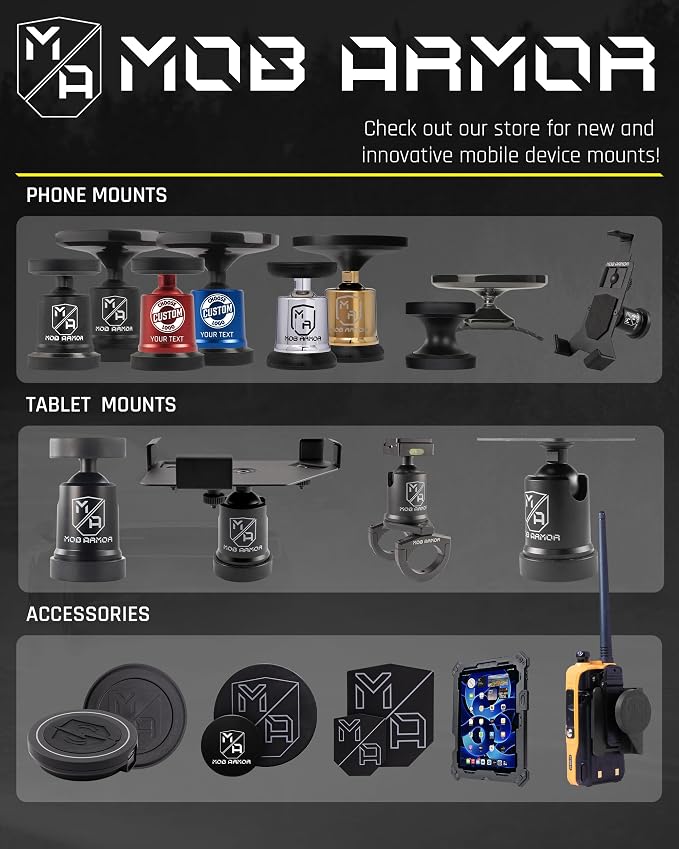 Mob Armor Slim Mount MS - Magsafe Car Mount, Magnetic Cell Phone Holder, MagSafe Car Accessories for Women & Men, Compatible with iPhones & Androids - Sleek, Industries Strongest Pull Force - Black