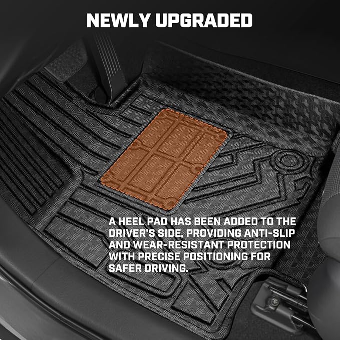 Mixsuper Floor mats for Honda Civic 2016-2021 Coupe/Sedan/Type R/Insight, 2017-2021 Honda Civic Hatchback,All Weather TPE Floor Liners Protection for Civic Accessories,2 Row Anti-Slip Car Mats, Black
