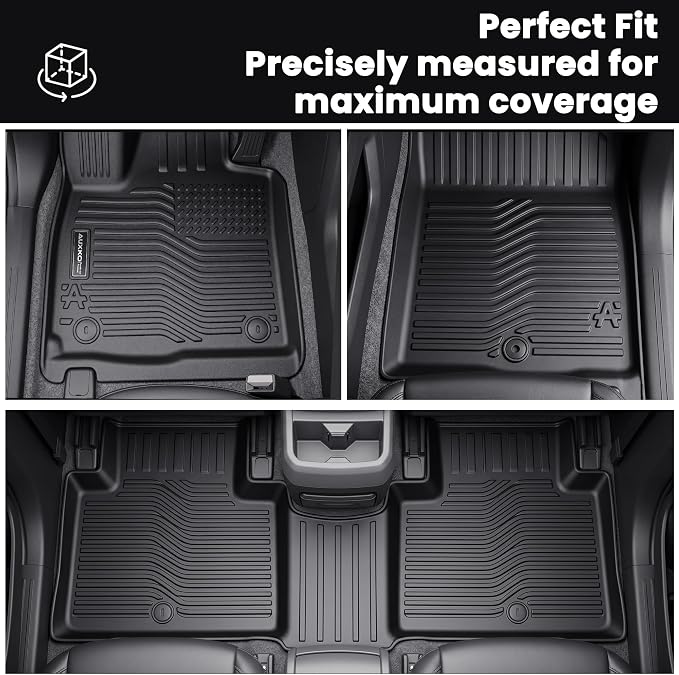 Auxko All Weather Floor Mats for 2027 Kia Telluride Hybrid TPE Liners All Season Accessories Guard Odorless Anti-Slip Floor Liners