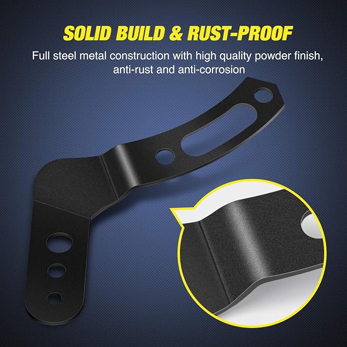 Nilight - 90039B 30-32 Inch Upper LED Light Bar Roof Mount Brackets for UTV POLARIS RZR 900 1000 800, 2 Years Warranty, Black, 2PCS