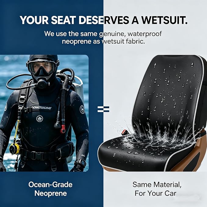 Towel Car Seat Cover, Neoprene Car Seat Covers | Towel Waterproof Seats Protector Covers for Automotive Van, Trucks and SUVs-2 Pack