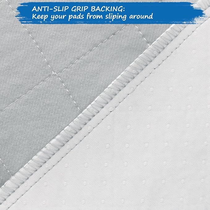 Waterproof Chair Pads for Incontinence Washable, 22" x 21" Under Pads for Adults Washable, 2 Pack Incontinence Chair Pads, Wheelchair Reusable Seat Pads Cover for Men, Women, Adults, Grey